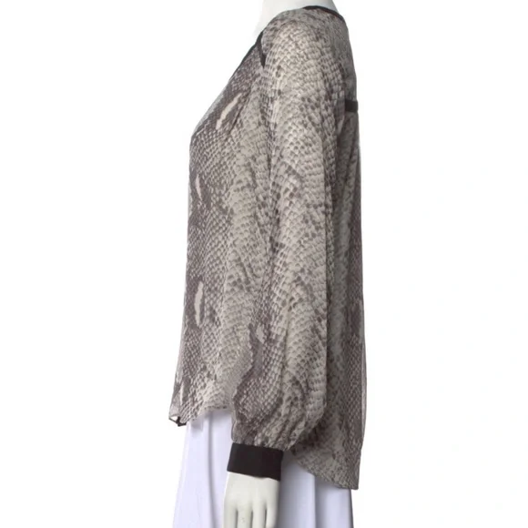 Diane Von Furstenberg Snake Print Silk Top - Picture 2 of 5